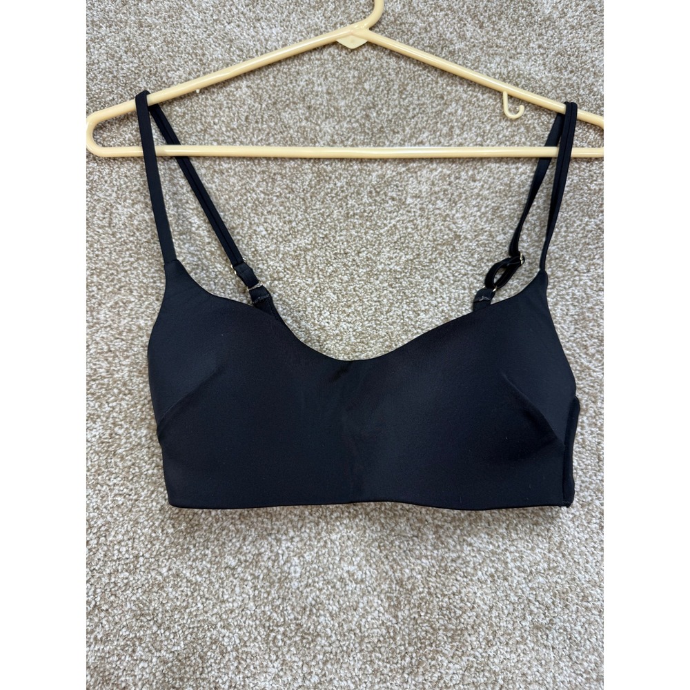Victoria's Secret Black Wireless Bikini Top Swim Adjustable Straps Small S